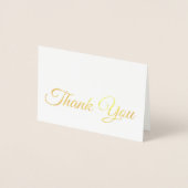 Elegant Traditional Gold Script Thank You 箔カード (正面)