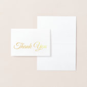Elegant Traditional Gold Script Thank You 箔カード (ディスプレー)