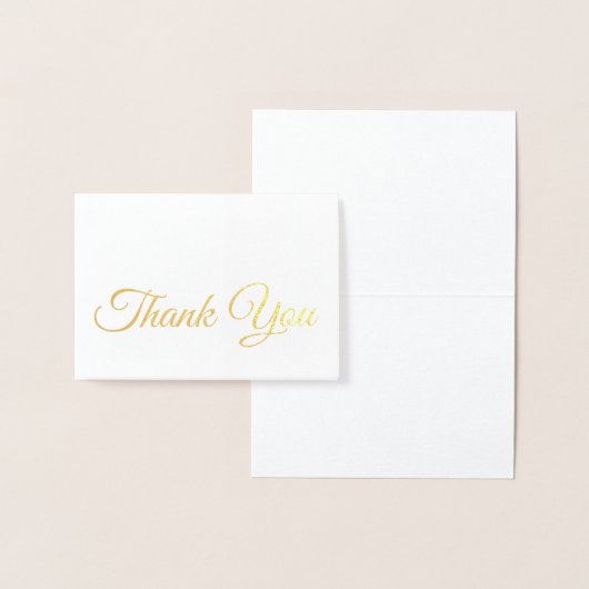 Elegant Traditional Gold Script Thank You 箔カード (ディスプレー)
