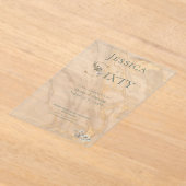 Elegant Transparent Marbled 60th Birthday  アクリル招待状 (レイダウン)