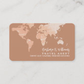 Elegant Travel Agent world map terracotta brown 名刺 (正面)