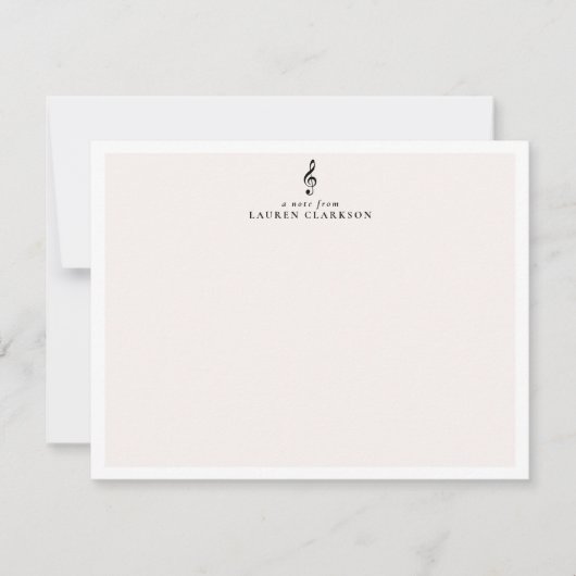 Elegant Treble Clef Music Note Card ノートカード (正面)