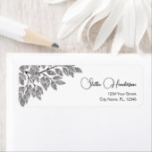 Elegant Tree Branch Foliage Return Address Labels ラベル (インサイチュ)