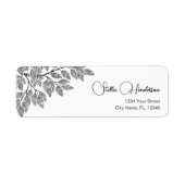 Elegant Tree Branch Foliage Return Address Labels ラベル (正面)