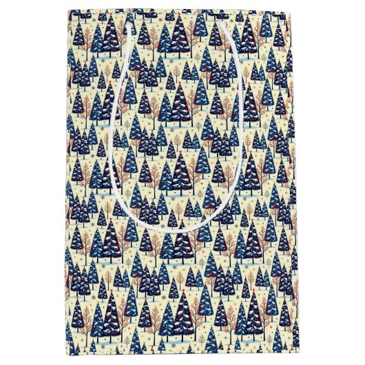 Elegant Trees ミディアムペーパーバッグ (正面)