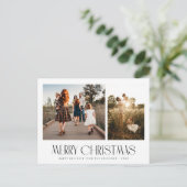 Elegant trendy family photo christmas card ポストカード (スタンド正面)