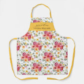 Elegant  Trendy Floral Grace Grandma Typography  エプロン (正面)