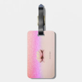 Elegant Trendy Girly, Lotus Glitter Bokeh  ラゲッジタグ (裏面縦)
