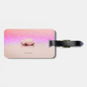 Elegant Trendy Girly, Lotus Glitter Bokeh  ラゲッジタグ (裏面横)