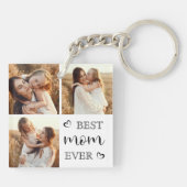 Elegant & Trendy Script and Custom Family Photos キーホルダー (裏面)
