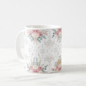 Elegant Tribal Floral Mug コーヒーマグカップ (正面左)