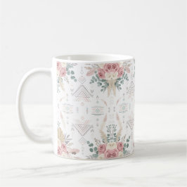 Elegant Tribal Floral Mug コーヒーマグカップ