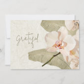 Elegant Tropical Beach Wedding Photo Thank You サンキューカード (正面)