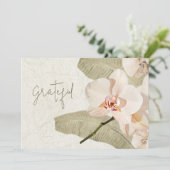 Elegant Tropical Beach Wedding Photo Thank You サンキューカード (スタンド正面)