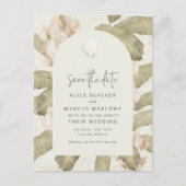 Elegant Tropical Beach Wedding Save the Date 案内ポストカード (正面)