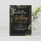 Elegant Tropical Birthday Party Invitation 招待状 (スタンド正面)