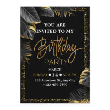 Elegant Tropical Birthday Party Invitation