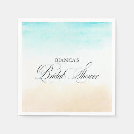Elegant Tropical Coastal Bridal Shower スタンダードカクテルナプキン