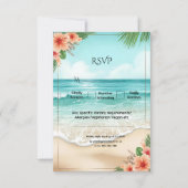 Elegant Tropical Coastal Hawaiian Beach Wedding 出欠カード (正面)