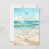 Elegant Tropical Coastal Hawaiian Beach Wedding 出欠カード (裏面)
