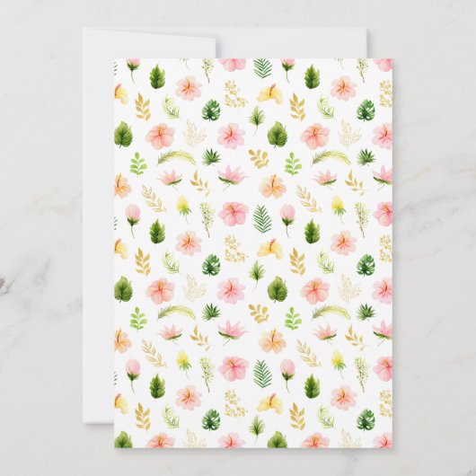 Elegant Tropical Floral Wedding 招待状 (裏面)