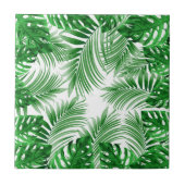 elegant Tropical green palm leaf pattern タイル (正面)