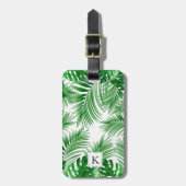 elegant Tropical green palm leaf pattern ラゲッジタグ (正面縦)