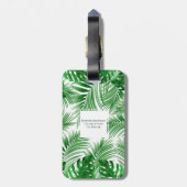 elegant Tropical green palm leaf pattern ラゲッジタグ (裏面縦)