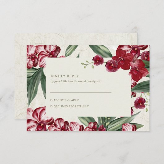 Elegant Tropical Island Beach Wedding 出欠カード (正面/裏面)