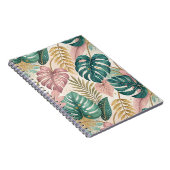 Elegant Tropical Monsteras Boho ノートブック (右側)