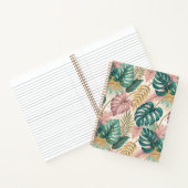 Elegant Tropical Monsteras Boho ノートブック (内部)