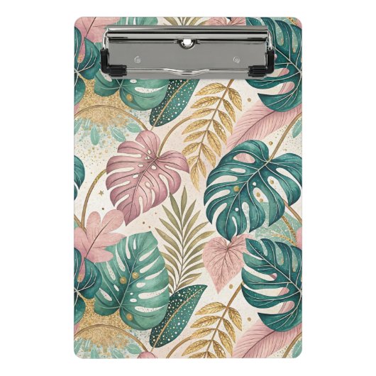 Elegant Tropical Monsteras Boho ミニクリップボード (正面)