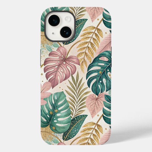 Elegant Tropical Monsteras Boho Case-Mate iPhoneケース (裏面)