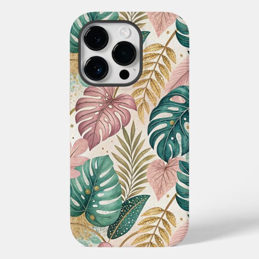 Elegant Tropical Monsteras Boho Case-Mate iPhoneケース (裏面)
