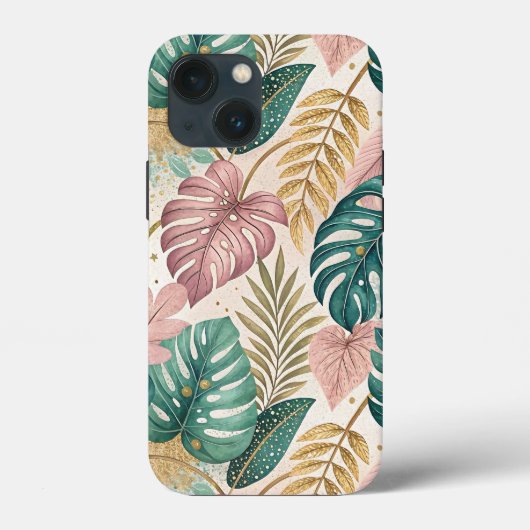 Elegant Tropical Monsteras Boho Case-Mate iPhoneケース (裏面)
