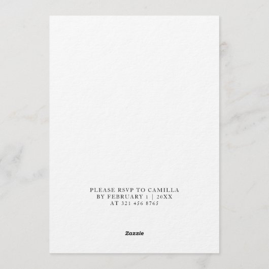 Elegant Tropical Palm Monograms Wedding 招待状 (裏面)