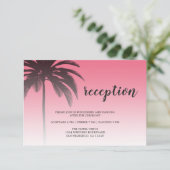 Elegant Tropical Palm Tree Beach Wedding Invite Pi エンクロージャーカード (スタンド正面)
