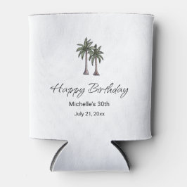 Elegant Tropical Palm Trees 30th Birthday Party 缶クーラー