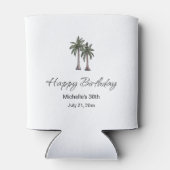 Elegant Tropical Palm Trees 30th Birthday Party 缶クーラー (裏面)
