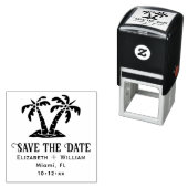 Elegant Tropical Palm Trees Wedding Save the Date セルフインキングスタンプ (インサイチュ)