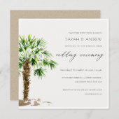 Elegant Tropical Palm Watercolor Wedding Invite サンキューカード (正面/裏面)