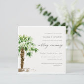 Elegant Tropical Palm Watercolor Wedding Invite サンキューカード (スタンド正面)