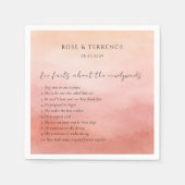 Elegant Tropical Sunset Fun Facts Wedding スタンダードカクテルナプキン (正面)