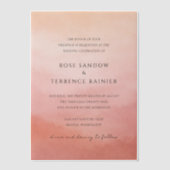 Elegant Tropical Sunset Watercolor Wedding ベラム紙招待状 (正面)