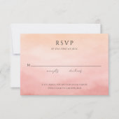 Elegant Tropical Sunset Watercolor Wedding 出欠カード (正面)