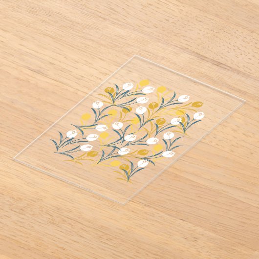 Elegant Tulip Floral Pattern  アクリル招待状 (レイダウン)