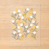 Elegant Tulip Floral Pattern  アクリル招待状 (正面)
