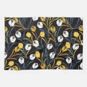 Elegant Tulip Floral Pattern  キッチンタオル (横)