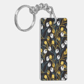 Elegant Tulip Floral Pattern  キーホルダー (正面左)