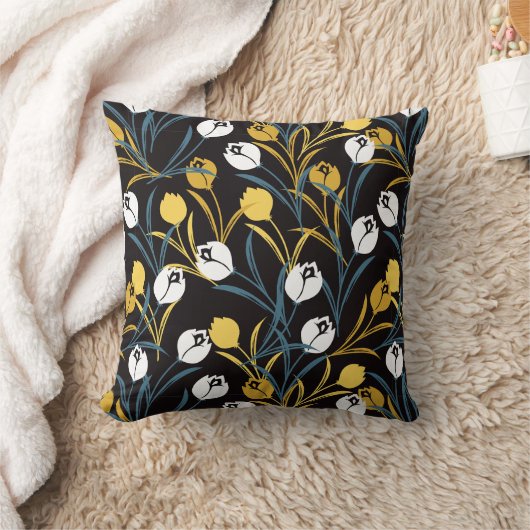 Elegant Tulip Floral Pattern  クッション (ブランケット)